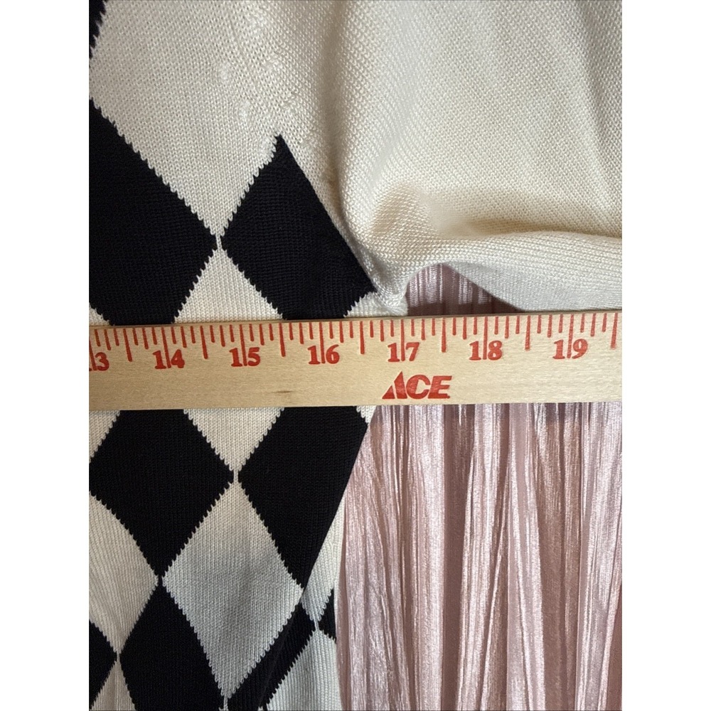 Brooks Brothers Argyle Cardigan Black Cream Button Front Sweater Size S - Picture 7 of 8